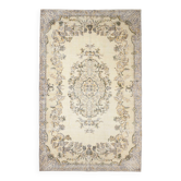 Tapis turc beige classique et bordé vintage 6x10, 193x306 cm SK 5705
