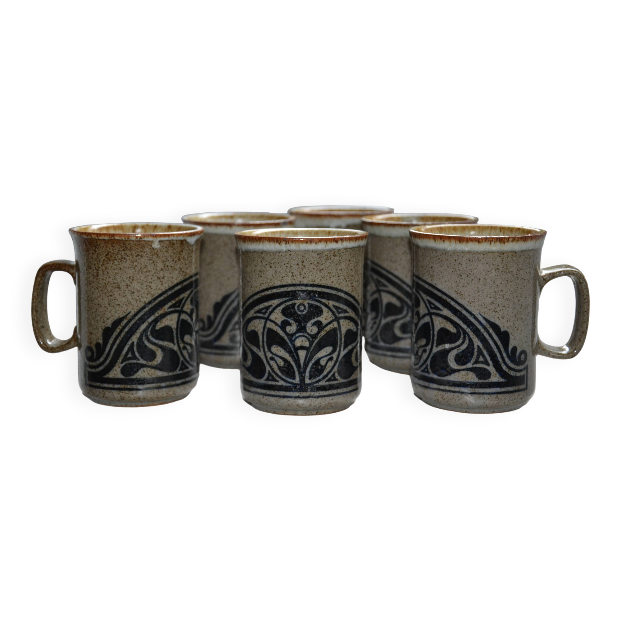 6 Scottish ceramic stoneware mugs