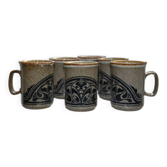 6 Scottish ceramic stoneware mugs