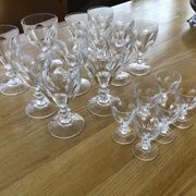 Set 6 wine glasses, 6 water glasses and 6 crystal shot glasses