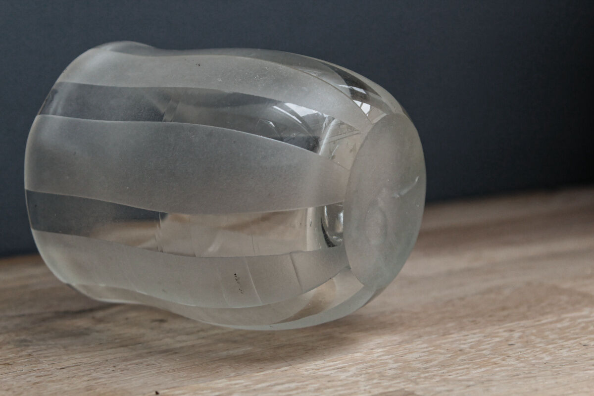 Small blown crystal vase