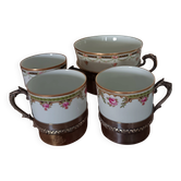 lunch service 4 pieces old Limoges and silverware