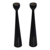 Pair of Scandinavian wooden candlesticks 1960