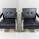Hein Salomonson black leather lounge chairs 1968
