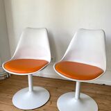 Space age 70s swivel tulip foot chairs