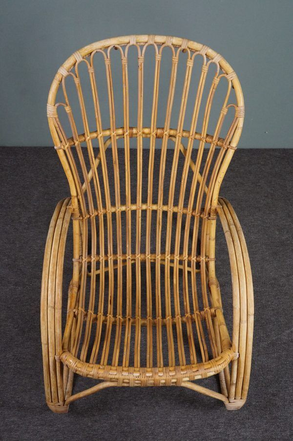 Rattan armchair, Rohé Noordwolde, 1950