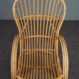 Rattan armchair, Rohé Noordwolde, 1950