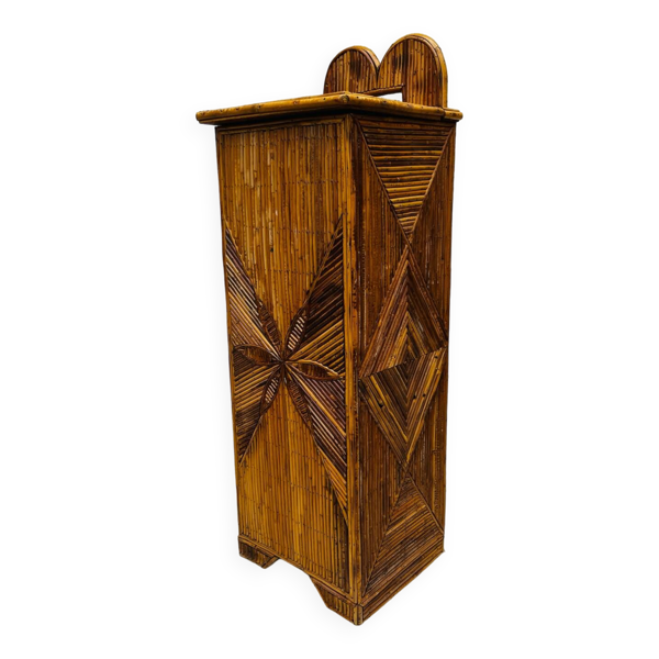 Ancienne huche à pain en bambou 1960 - Bon état sur Selency