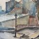 André Duculty (1912-1990) Watercolor on paper "Impasse Dragée sous la neige, Montmartre à Paris"