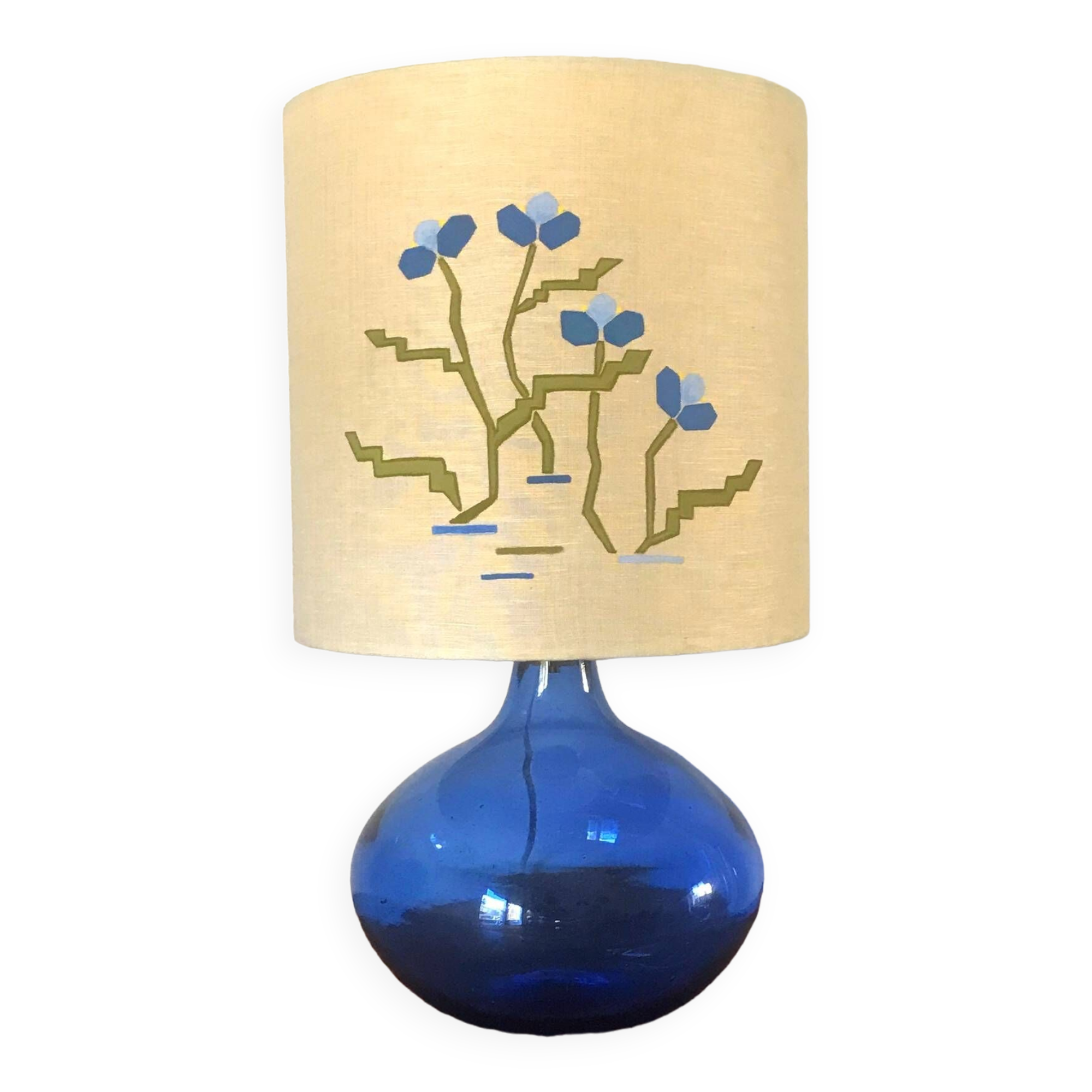 Vintage blown glass lamp from the 70s