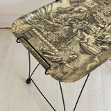 Vintage side tray with toile de Jouy decor