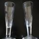 2 art deco champagne flutes