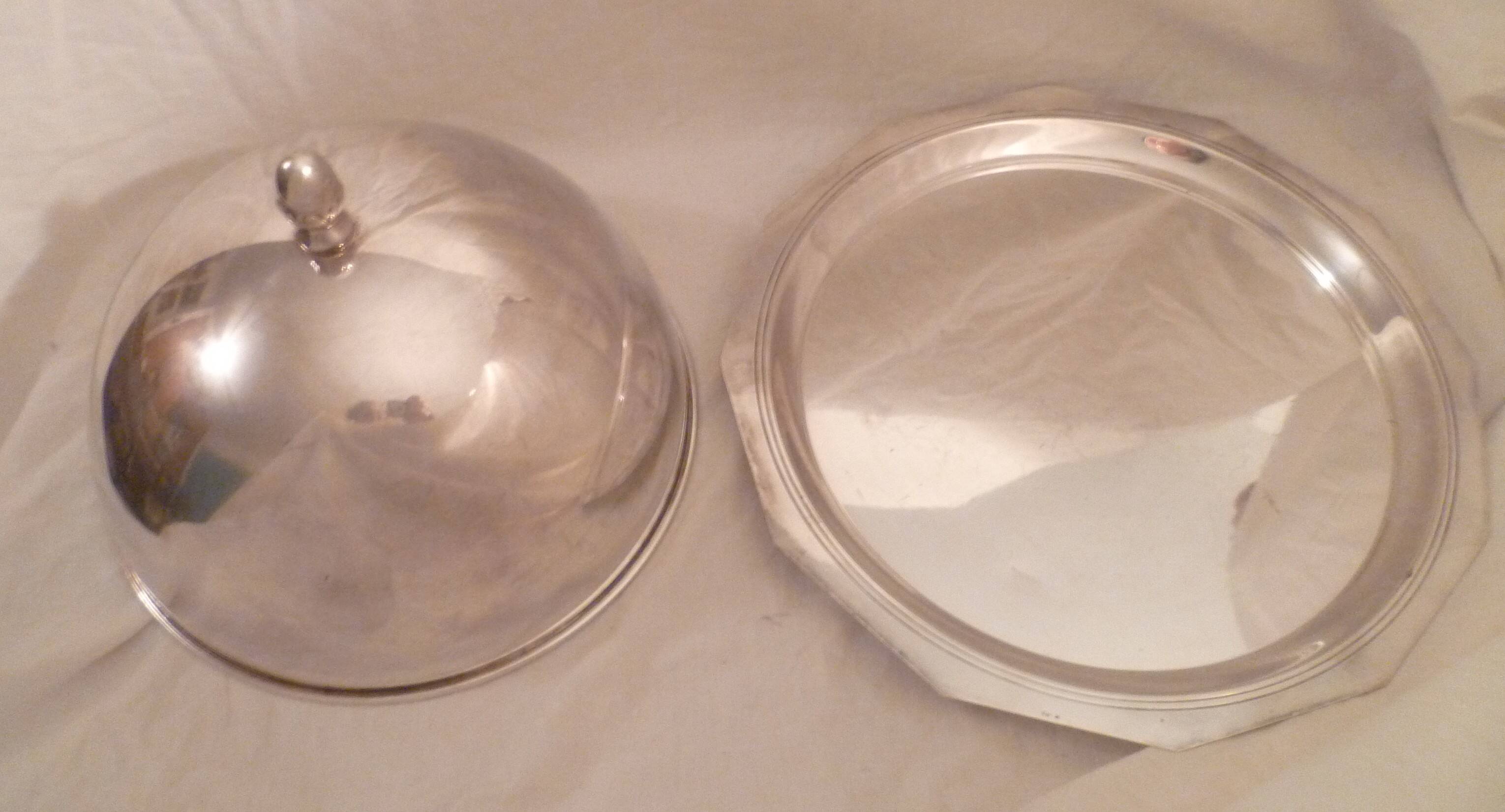Service bell/ serving dish design restaurant cote d'azur me.argente