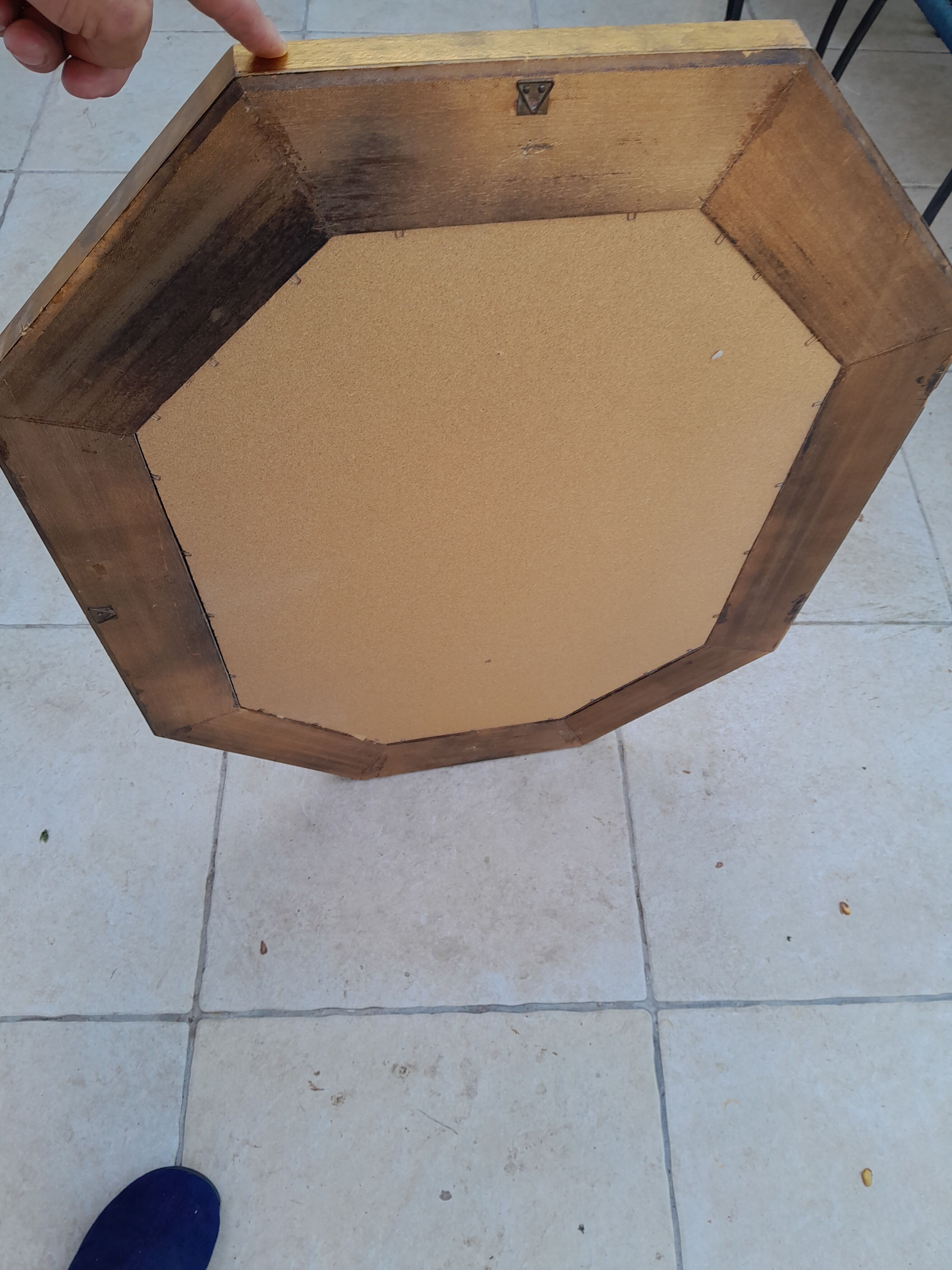 Venetian mirror 70s in wood and brass 69x90cm