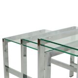 Space Age Nesting Tables Chrome Clear Glass Sixties Design Side Table
