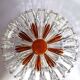 Vintage cut crystal pocket bowl with amber centre – 1960s/70s