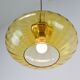 Mid-Century Brass and Light Gold/Yellow Pendant Lamp