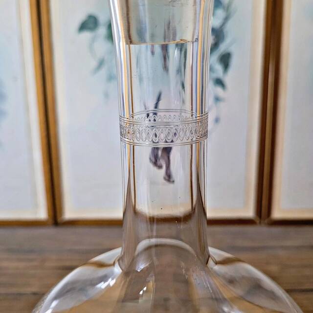 Guilloché crystal wine carafe (engraved) - early 1900s