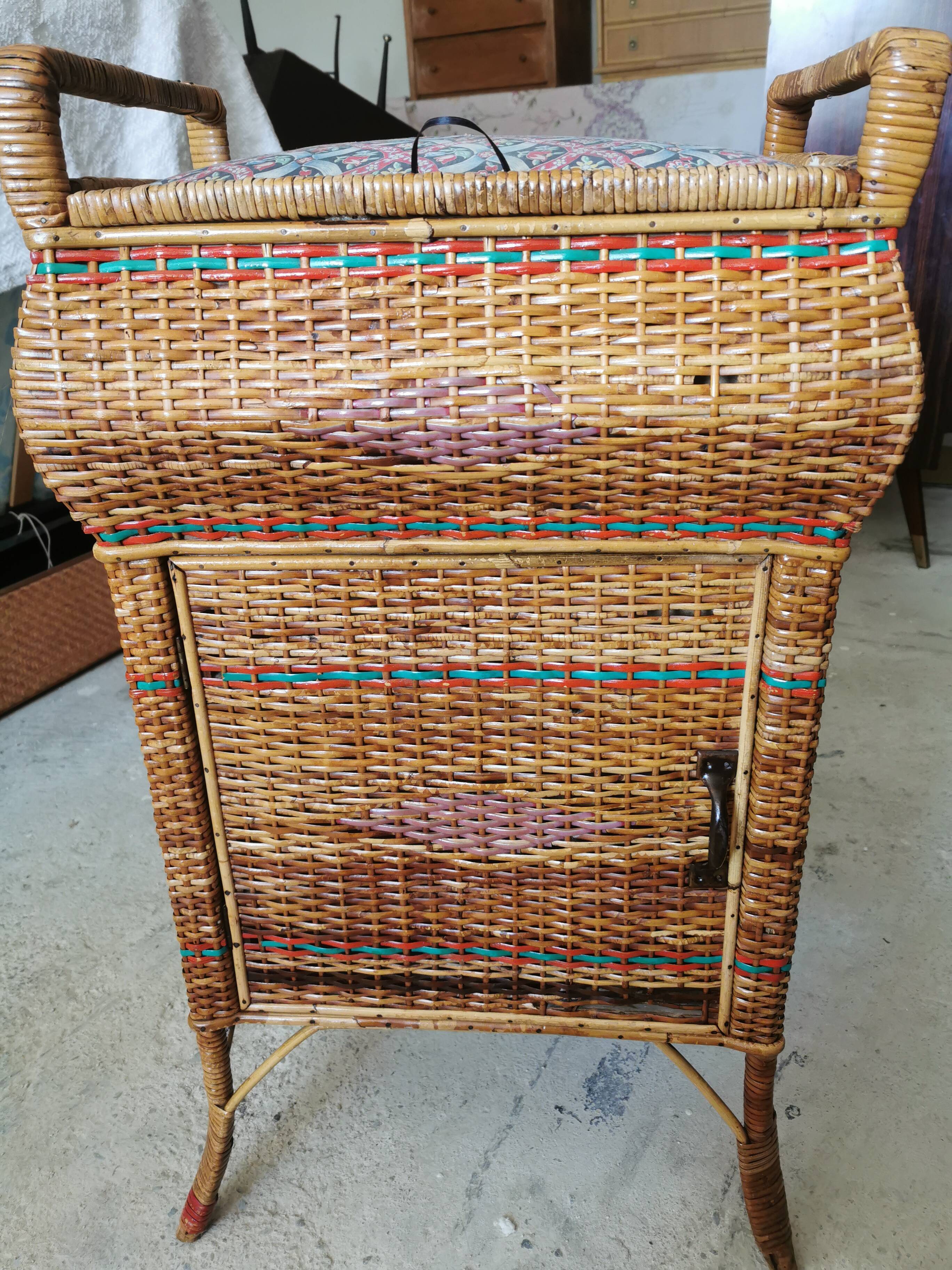 Vintage wicker sewing box