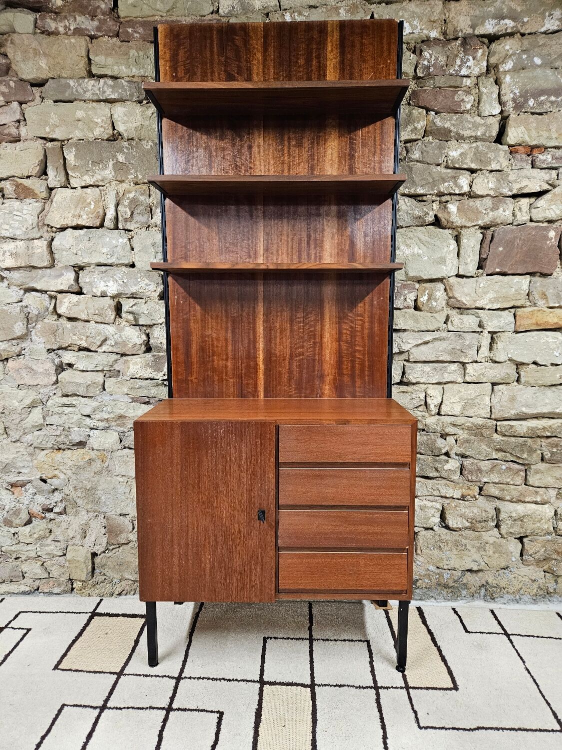 Bookcase cabinet modular shelves vintage 1970