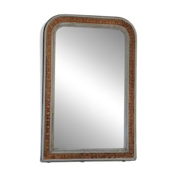 Miroir antique français Louis Philippe – crème et or, fin du 19e siècle