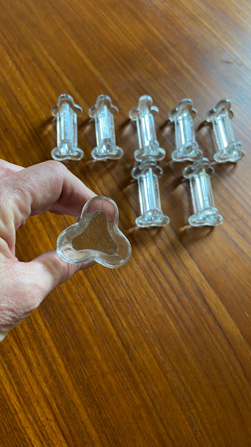 Set de 8 porte couteaux vintage en verre 1960
