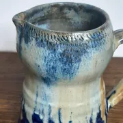 Blue flamed stoneware jug