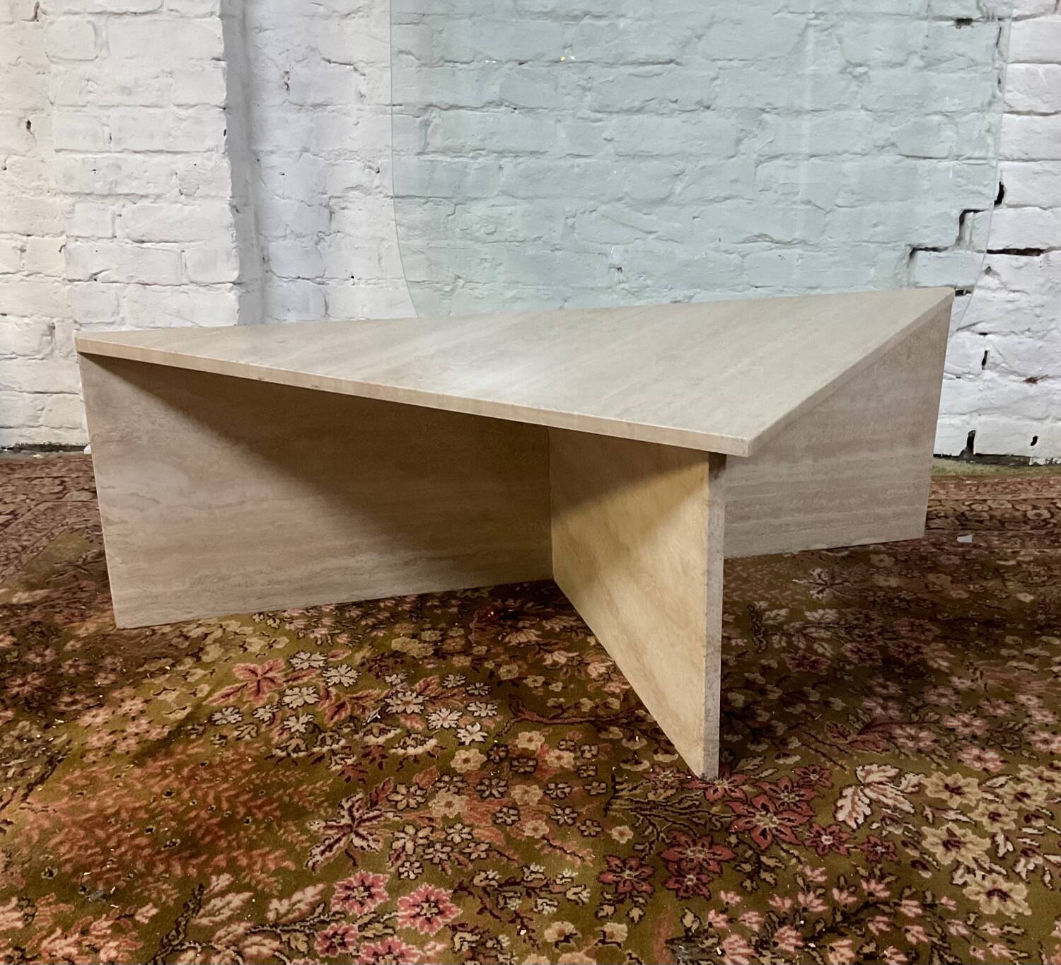 Travertine coffee table