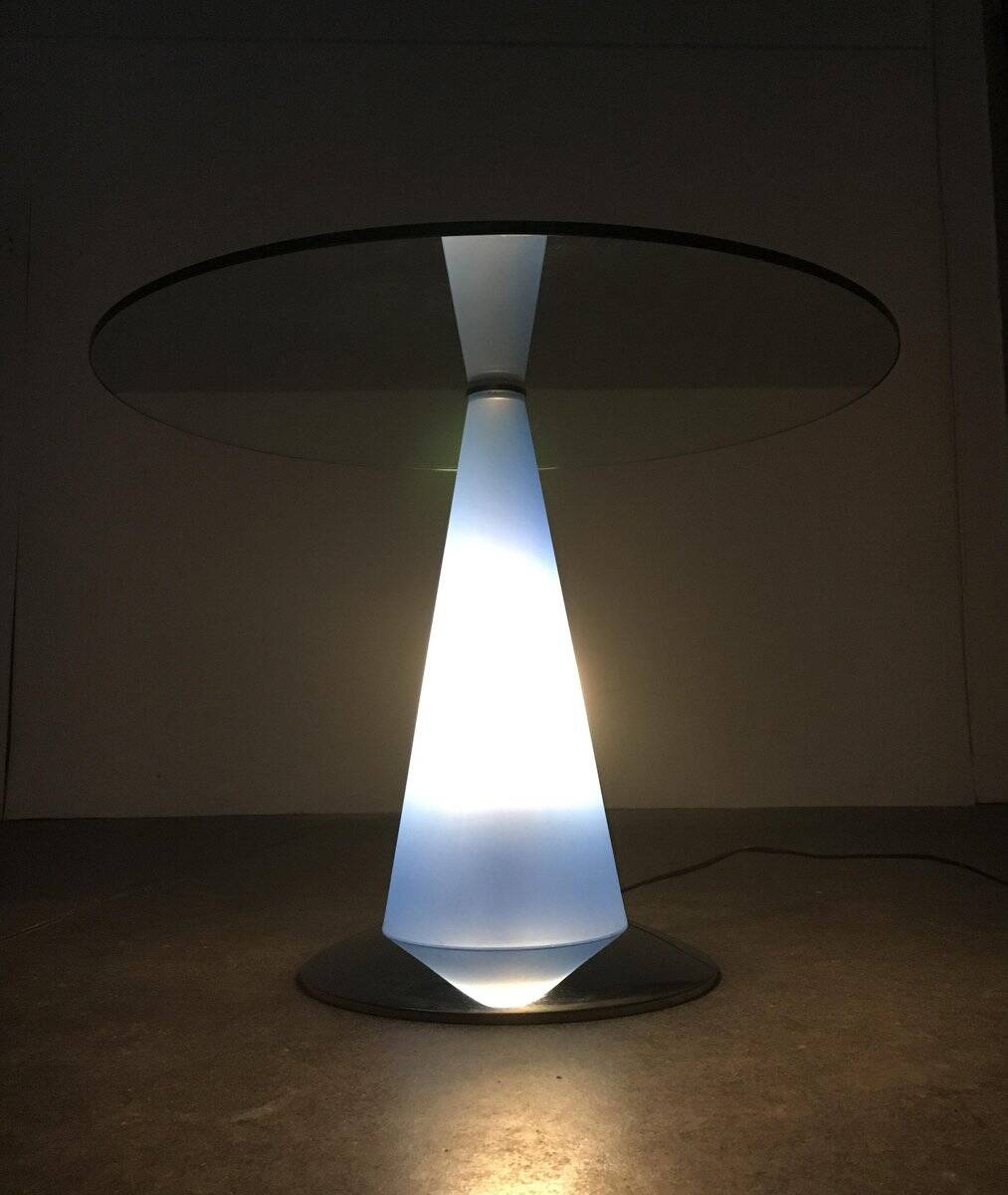 Birillo postmodern side table and floor lamp by Parisotto for Fontana Arte, 1980s