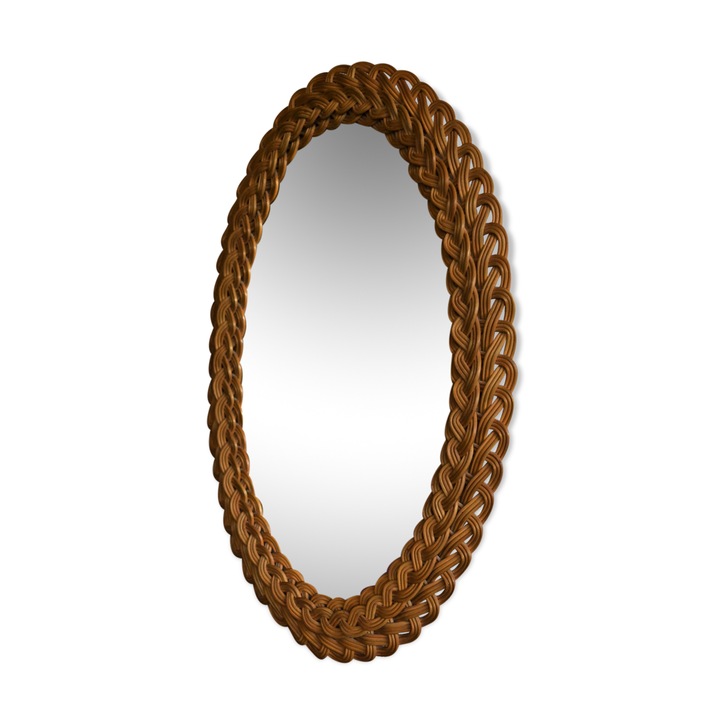 Rattan mirror from the 1960