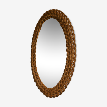 Rattan mirror from the 1960