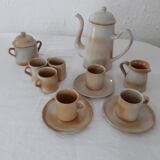 Coffee service 6 Cups 1 pitcher 1 sugar bowl 1 GRES DU MARAIS pourer