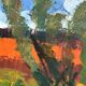 Swedish Oil on Canvas "Autumn Landscape" by Stig Hallblom, Vintage & Framed