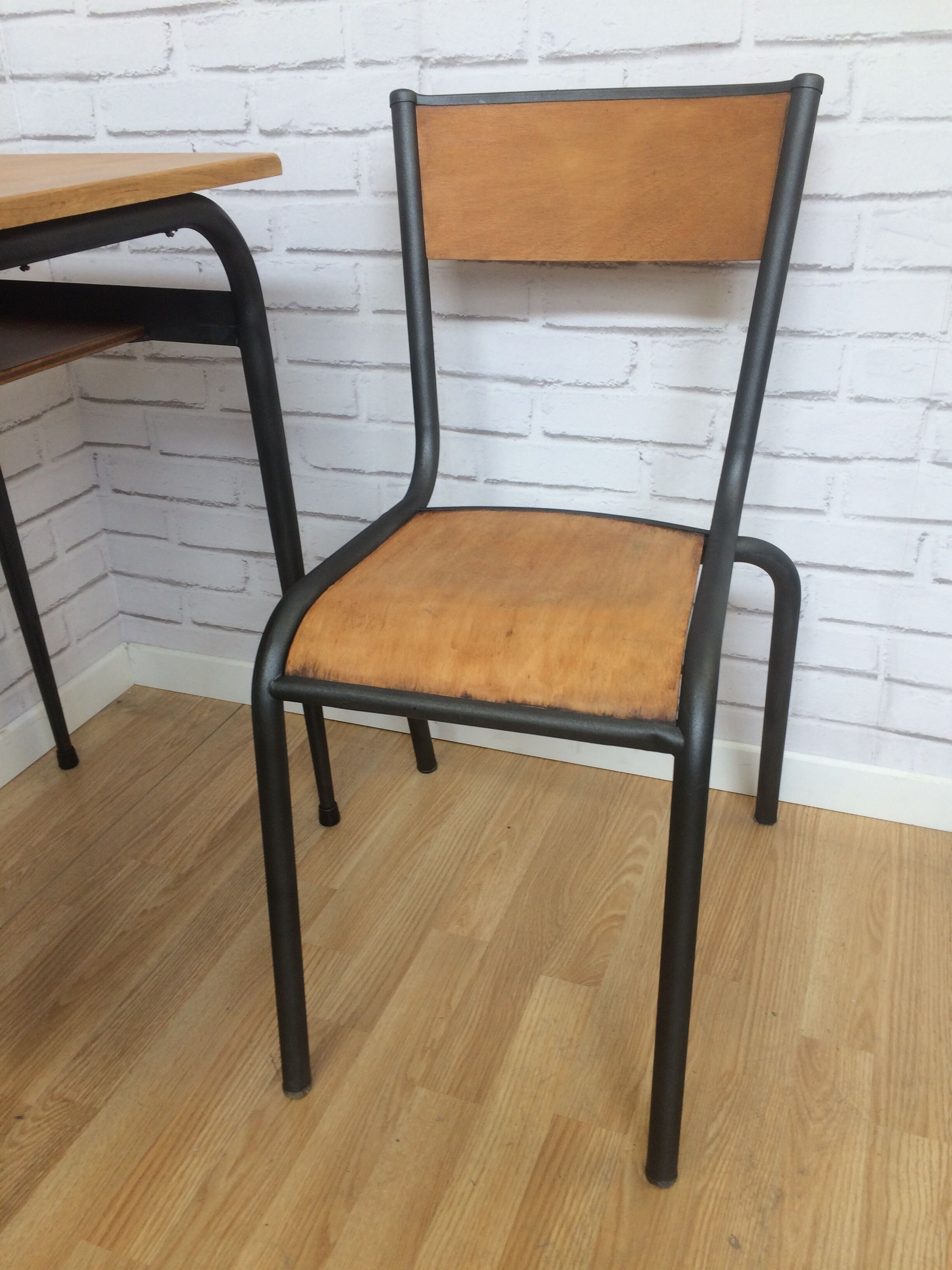 School desk and chair