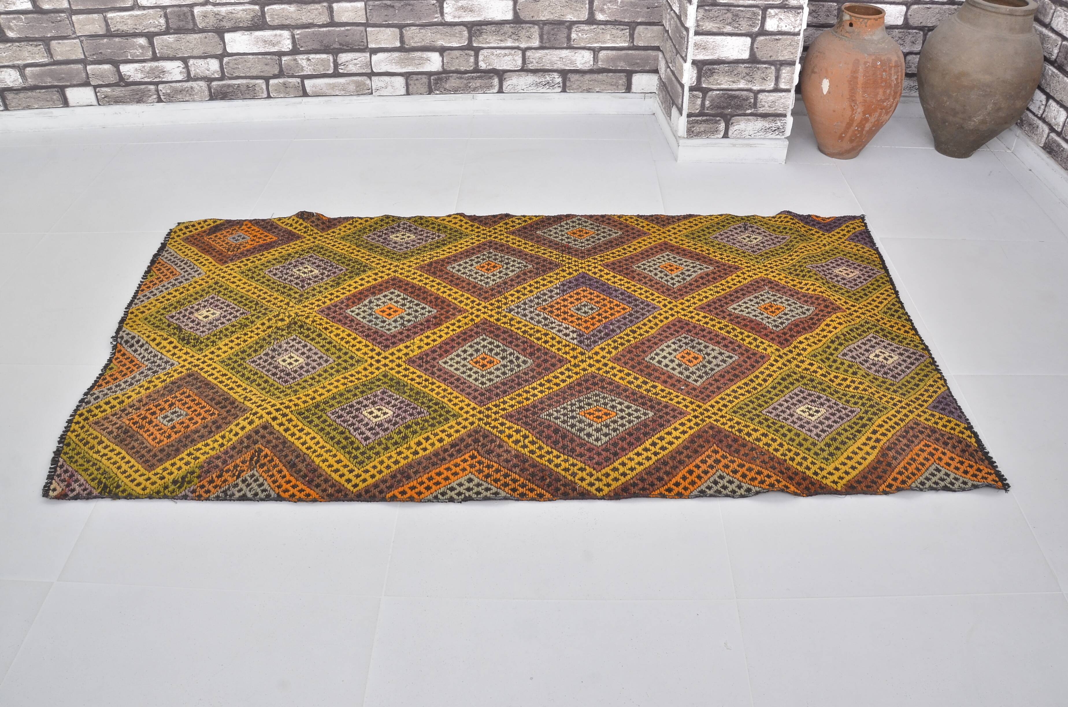Small Oushak Vintage Kilim Rug sku 1985