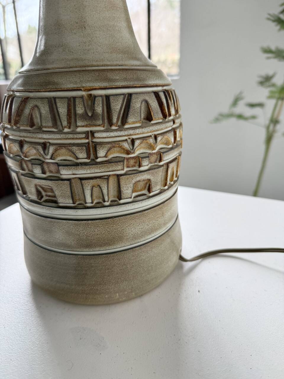 Ceramic table lamp by Marius Bessone