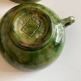Set of 4 green glazed earth bowls from Biot 1960