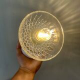 Vintage chiseled glass lampshade wall light - tableware collection -