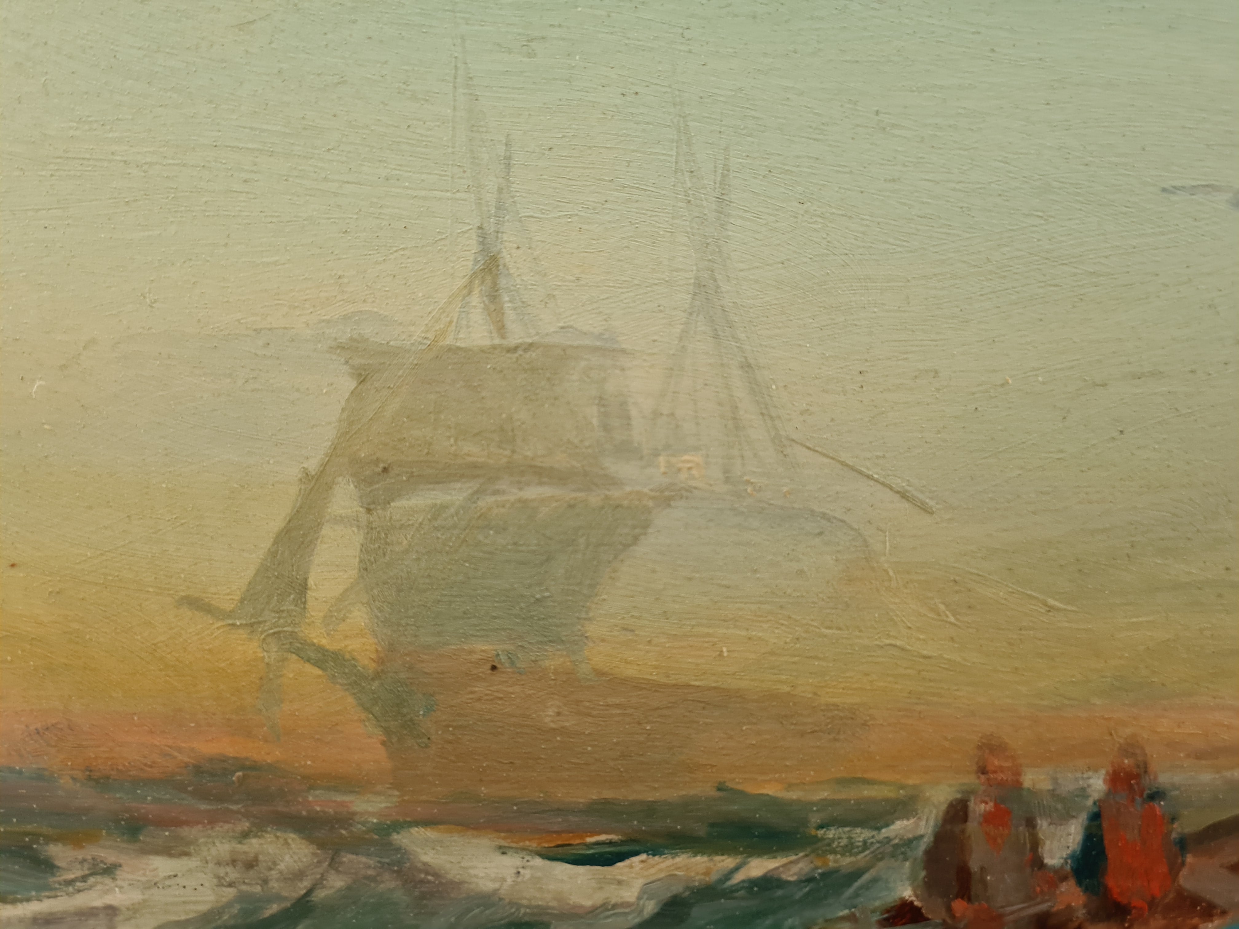 Fishing boat in the Mediterranean, oil by François Gautier