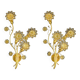Pair of Extra Large Mid Century Gilt Brass & Crystal Flower Shape Wall Lights from Palwa, Germany