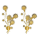 Pair of Extra Large Mid Century Gilt Brass & Crystal Flower Shape Wall Lights from Palwa, Germany
