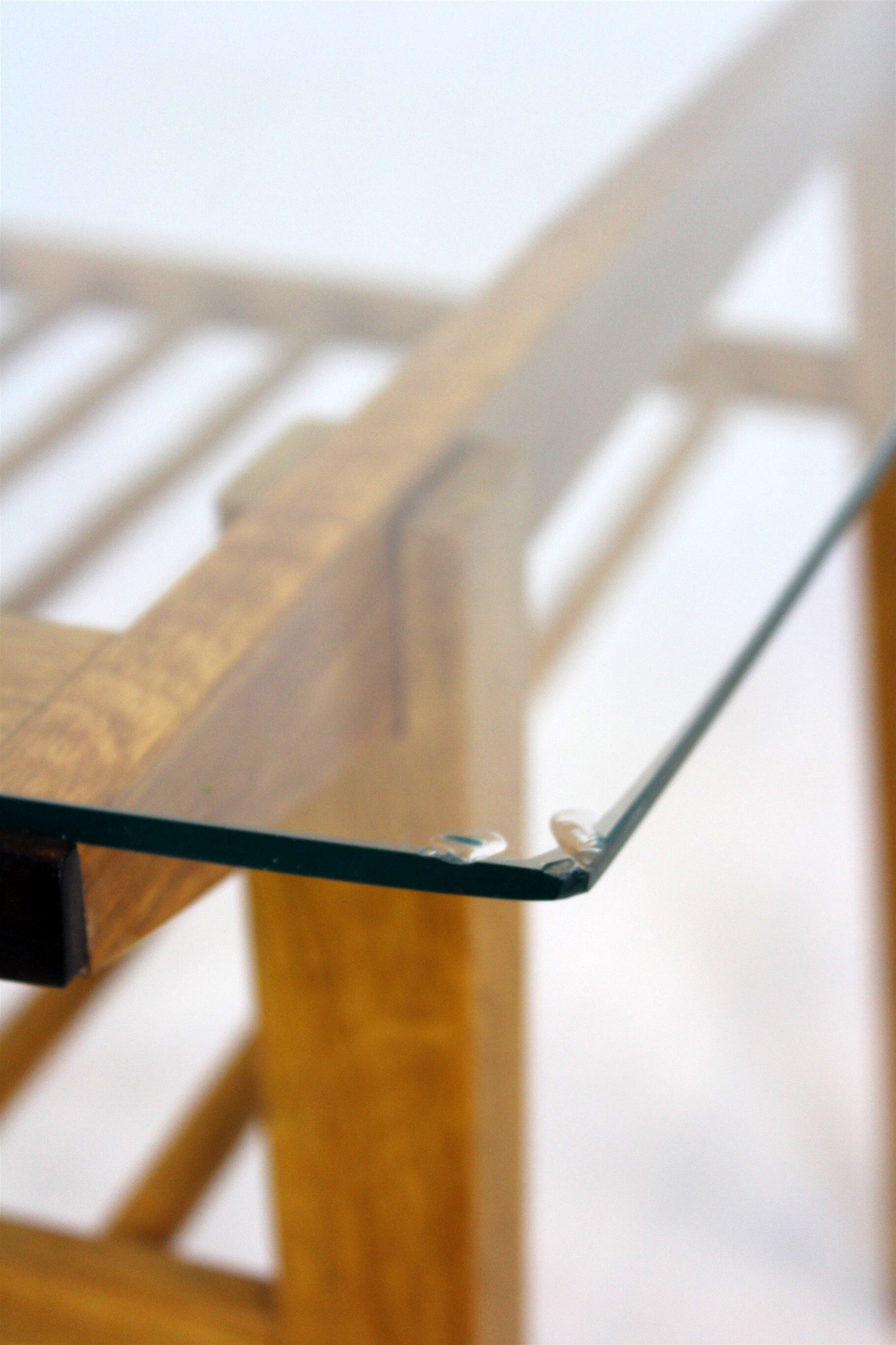 Wooden Coffee Table with Glass Top from Drevozpracujici Druzstvo, 1960s