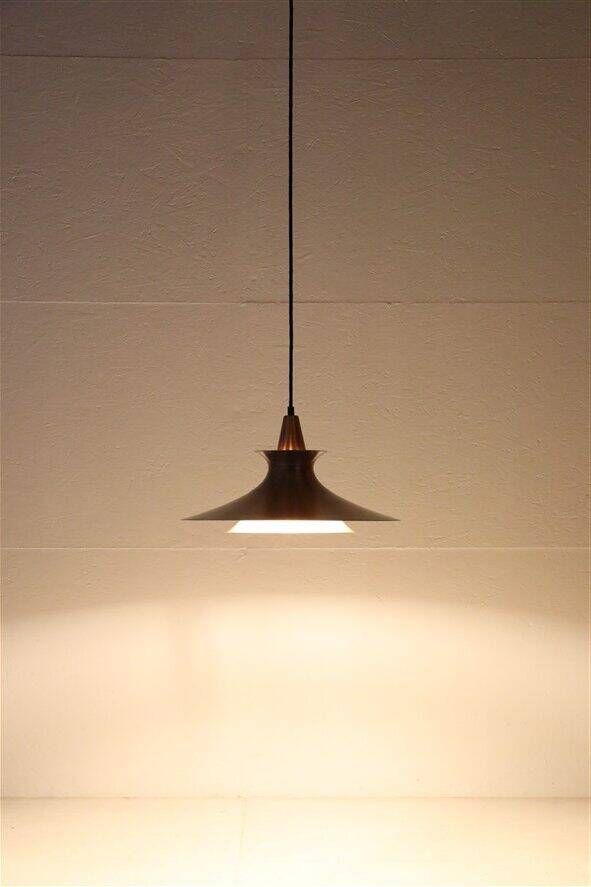 Mid-century pendant lamp / copper / aluminium / Danish modern design / 1960s / 1970s