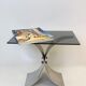 Space age side table in brushed steel, 1970s