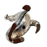 Art deco silverplated brass Seal sculpture, France 1940s