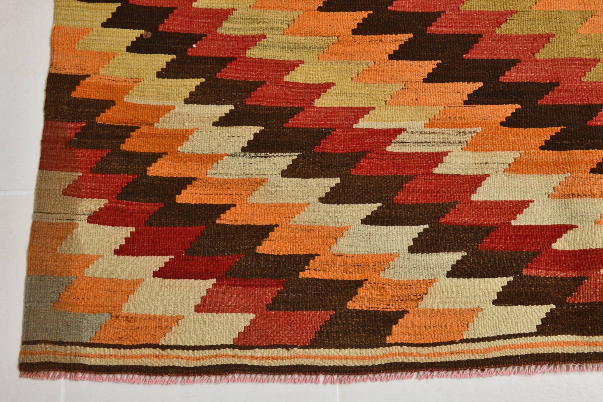 Kilim Turc Vintage en Laine Tissé Main, Tapis Tribal Ancien, 177x291 Cm
