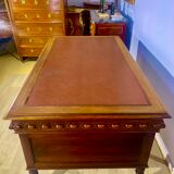 Renaissance style desk in solid oak, richly carved
