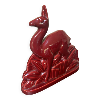 Sculpture Lama Charles Lemanceau Faience ST Clément France Art Déco 1930