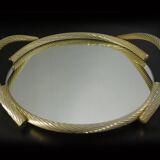 Gilded Rope Serving Tray, French Mirror Tray, Drinks Tray