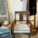 Oak armchair with woven seat